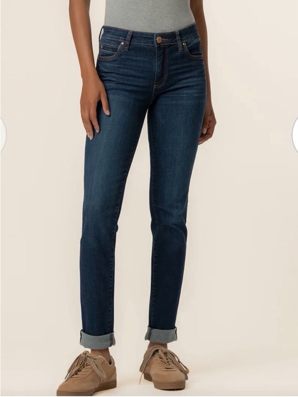NEW Kut from the Kloth Catherine Size 00 Dark Blue Boyfriend Jeans